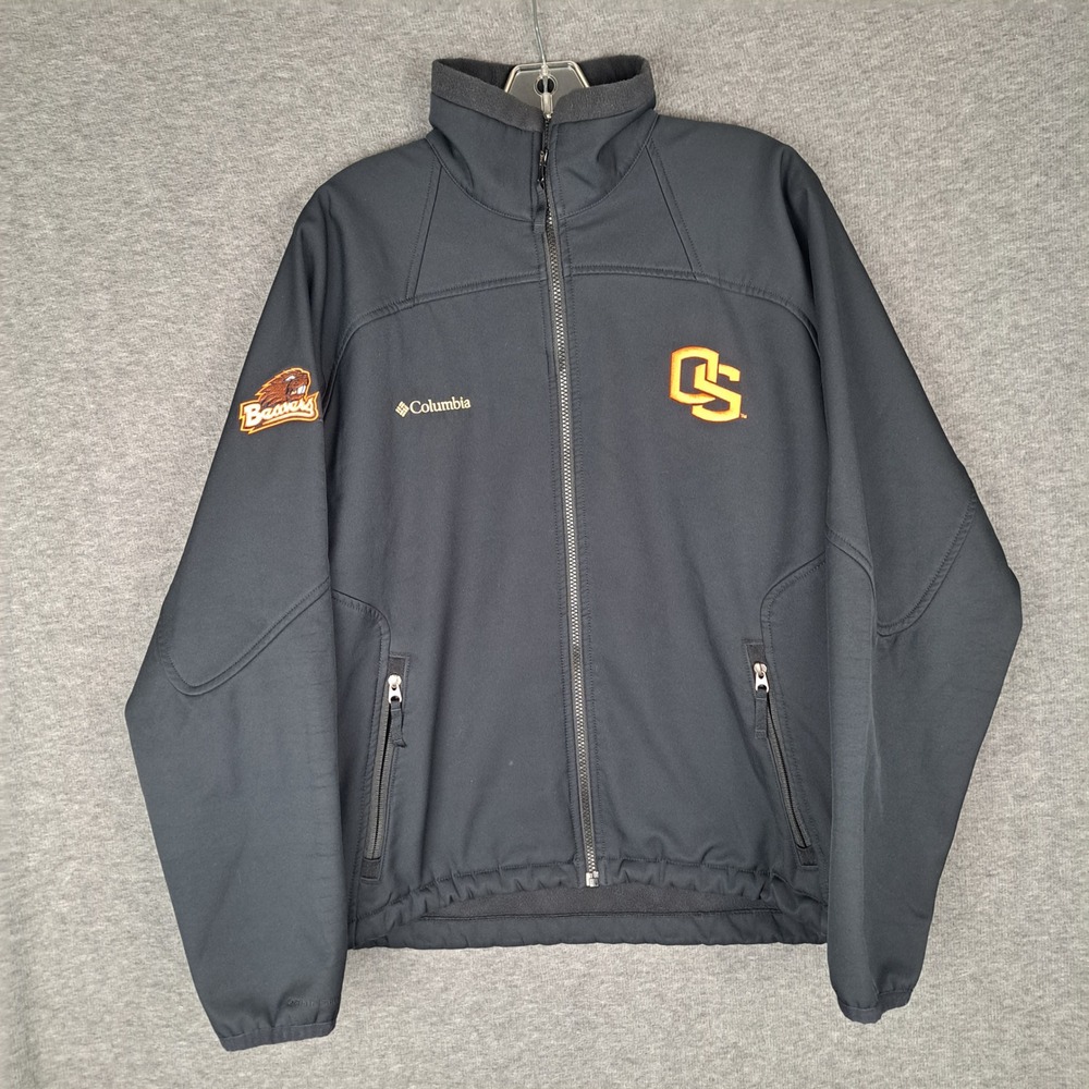 Columbia Softshell Jacket Men Medium Black Oregon State Beavers NCAA XM6651